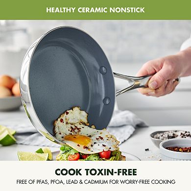 GreenPan Valencia Pro 2-Pc. Nonstick Stainless Steel Ceramic Fry Pan Set