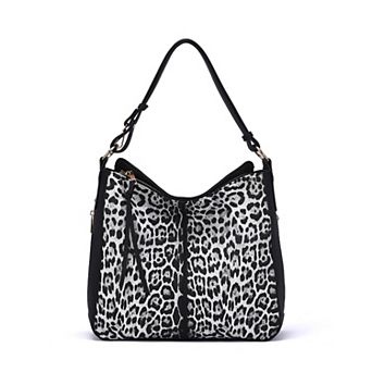 Mellow World Maya Leopard Print Hobo Bag with Adjustable Shoulder Strap