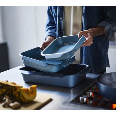 Joseph Joseph Nest™ Oven Set of 3 Stackable Non-Stick Roasting Pan Trays with Easy-Pull Handles