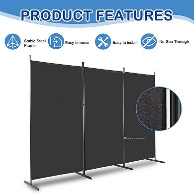 Foldable 3 Panel Room Divider Screen Wall