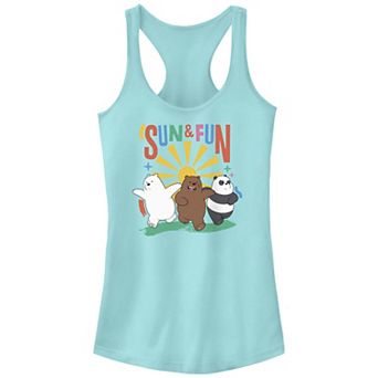 Juniors' We Bare Bear Sun And Fun Racerback Tank Top