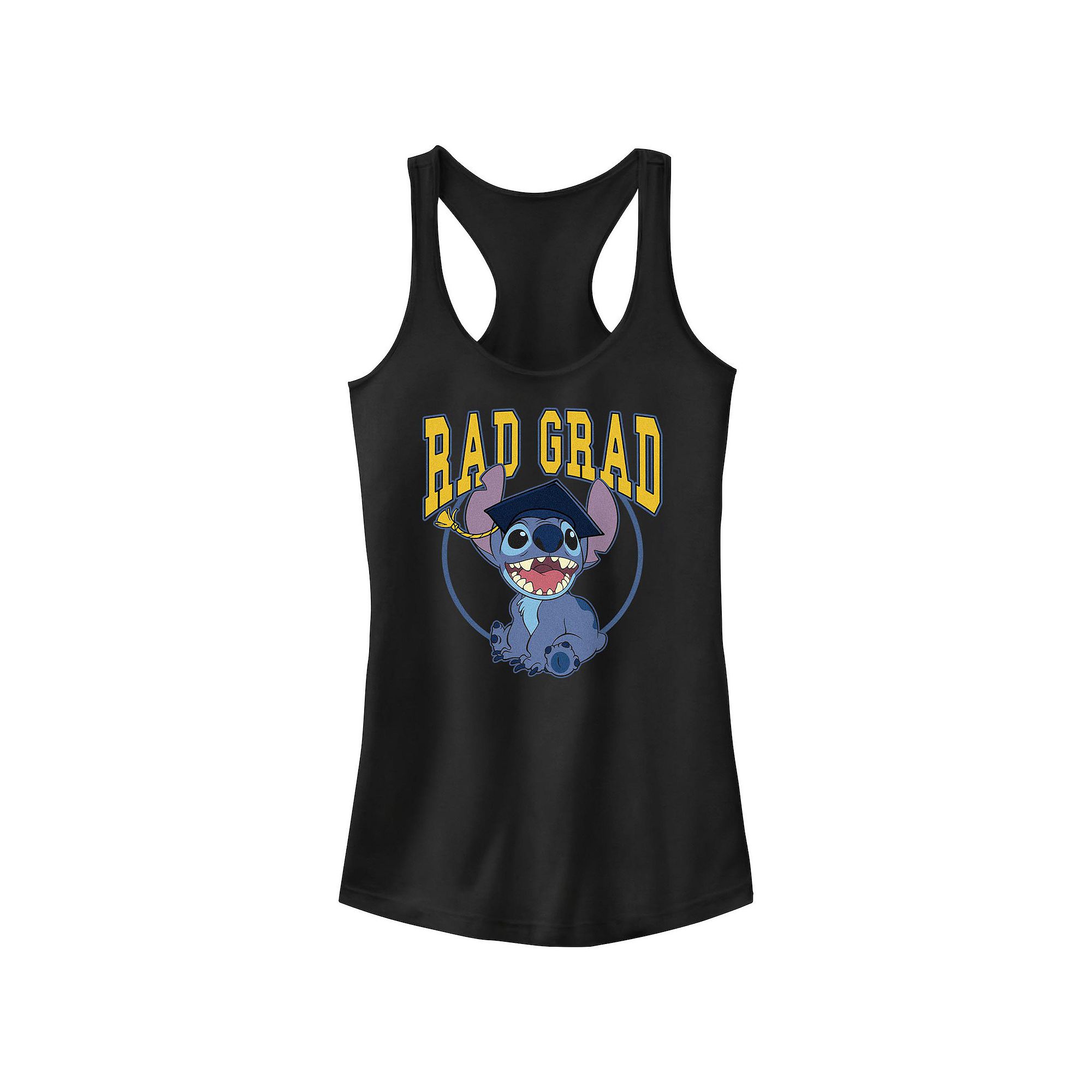 Disneys Lilo & Stitch Rad Grad Stitch Juniors Racerback Tank Top, Girls,