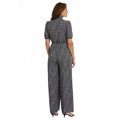 Women's London Times Smocked Waist Puff Sleeve Jumpsuit