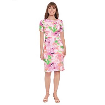 Women's London Times Side Tie-Neck Sheath Mini Dress