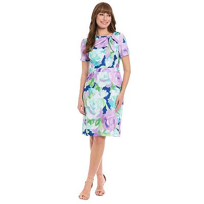 knee length dresses for ladies Maggy London Women's Balloon-Sleeve Mini Dress - Cream/Blue