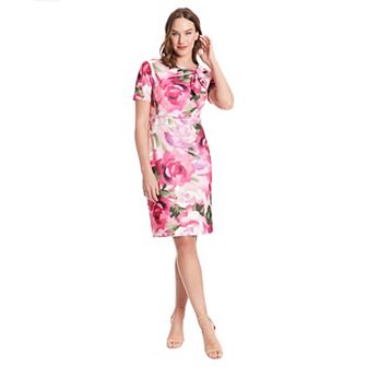 Women's London Times Side Tie-Neck Sheath Mini Dress