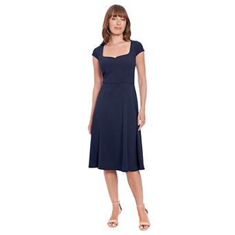 Women's London Times Cap Sleeve Fit & Flare Dress