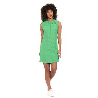 Women's London Times Ruffle Neck Mini A-Line Dress