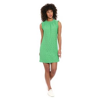 Women's London Times Ruffle Neck Mini A-Line Dress