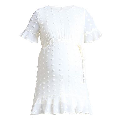 Maternity Motherhood® Short Sleeve Belted Tiered Dress