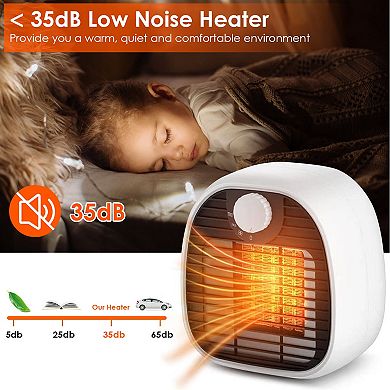 1500W Electric Space Heater, Ceramic Oscillating Fan with Remote & Safety