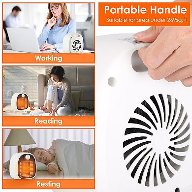 1500W Electric Space Heater, Ceramic Oscillating Fan with Remote & Safety