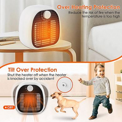 1500W Electric Space Heater, Ceramic Oscillating Fan with Remote & Safety