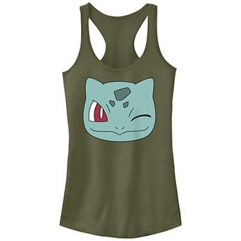 Juniors' Pokemon Bulbasaur Winking Face Racerback Tank Top