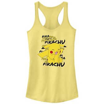 Juniors' Pokemon Pikachu Laughing Racerback Tank Top