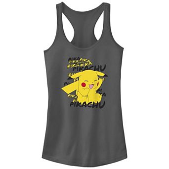 Juniors' Pokemon Pikachu Laughing Racerback Tank Top