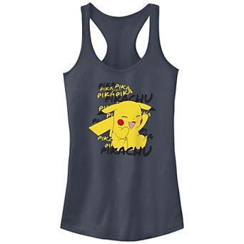 Juniors' Pokemon Pikachu Laughing Racerback Tank Top