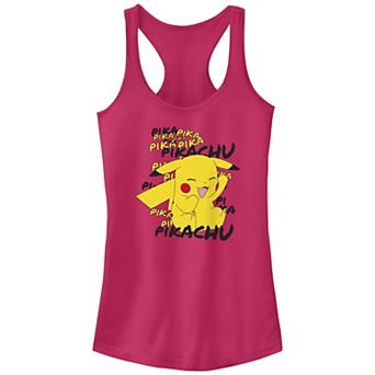 Juniors' Pokemon Pikachu Laughing Racerback Tank Top