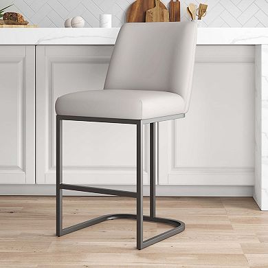 MANHATTAN COMFORT Serena Faux Leather Upholstered Counter Stool