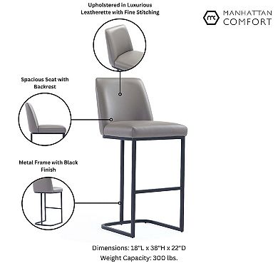 MANHATTAN COMFORT Serena Faux Leather Upholstered Counter Stool