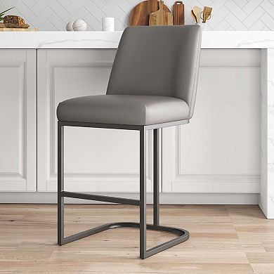 MANHATTAN COMFORT Serena Faux Leather Upholstered Counter Stool