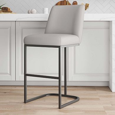 MANHATTAN COMFORT Serena Faux Leather Upholstered Barstool