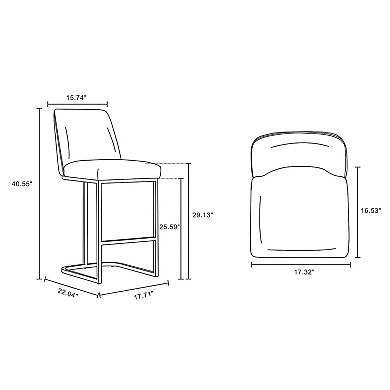 MANHATTAN COMFORT Serena Faux Leather Upholstered Barstool