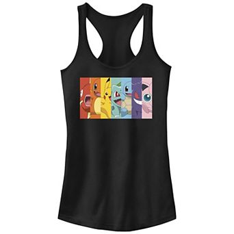 Juniors' Pokemon Characters Rainbow Stripes Racerback Tank Top