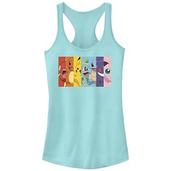 Juniors' Pokemon Characters Rainbow Stripes Racerback Tank Top