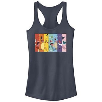 Juniors' Pokemon Characters Rainbow Stripes Racerback Tank Top