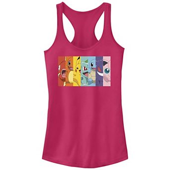 Juniors' Pokemon Characters Rainbow Stripes Racerback Tank Top