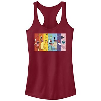 Juniors' Pokemon Characters Rainbow Stripes Racerback Tank Top