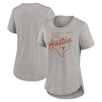 Women's Nike Heather Gray Texas Longhorns Local Campus Location Mantra Tri-Blend T-Shirt