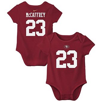 Infant Nike Christian McCaffrey Scarlet San Francisco 49ers Player Name & Number Bodysuit