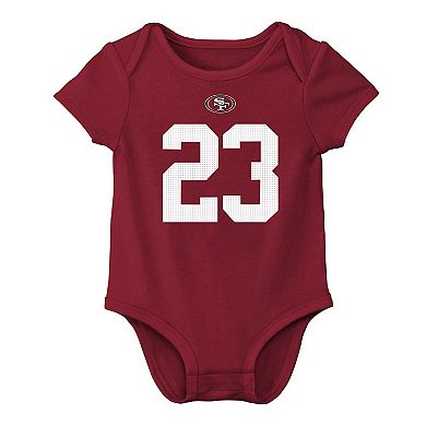 Infant Nike Christian McCaffrey Scarlet San Francisco 49ers Player Name & Number Bodysuit