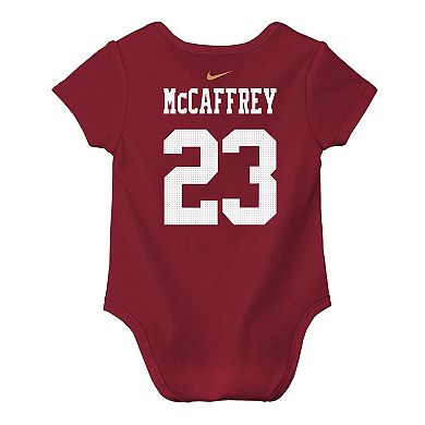 Infant Nike Christian McCaffrey Scarlet San Francisco 49ers Player Name & Number Bodysuit