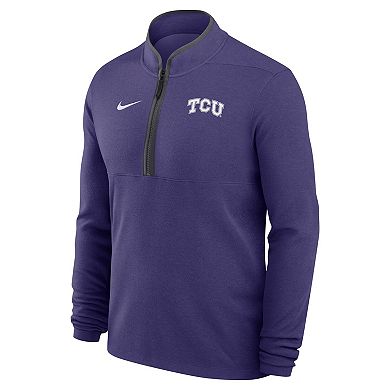 Men's Nike Purple TCU Horned Frogs Coaches Courtside Basketball Victory Performance Quarter-Zip Top