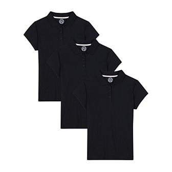 Girls 6-16 Approved Schoolwear 3-Pack Short Sleeve Uniform Polo