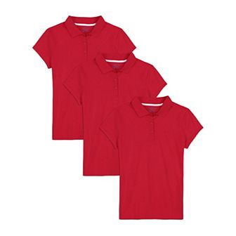 Girls 6-16 Approved Schoolwear 3-Pack Short Sleeve Uniform Polo