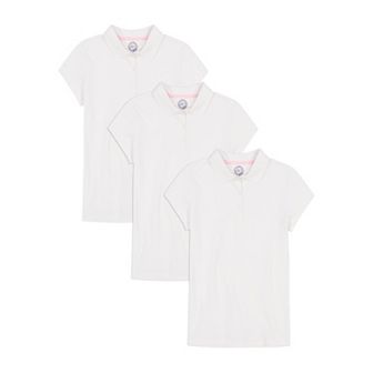 Girls 6-16 Approved Schoolwear 3-Pack Short Sleeve Uniform Polo