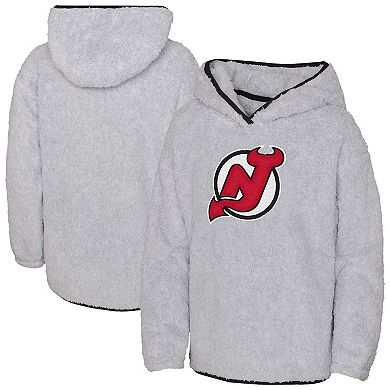 Girls Youth Gray New Jersey Devils Ultimate Teddy Fleece Pullover Hoodie