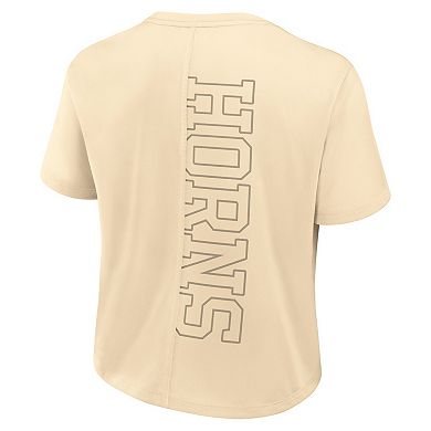 Women's Nike Tan Texas Longhorns Performance Cropped T-Shirt