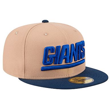 Men's New Era Tan New York Giants Wordmark Logo Main 59FIFTY Fitted Hat