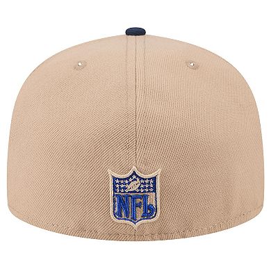 Men's New Era Tan New York Giants Wordmark Logo Main 59FIFTY Fitted Hat