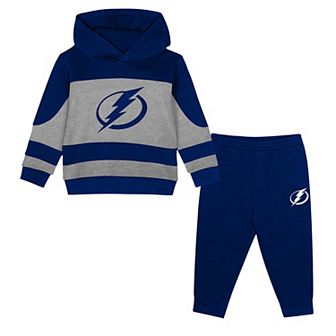 Toddler Black/Blue Tampa Bay Lightning Puck Hero Fleece Hoodie and Sweatpants Set