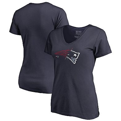 Women's Navy New England Patriots X-Ray V-Neck T-Shirt