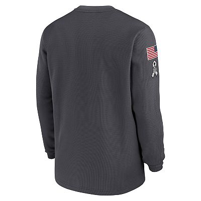 Men s Nike Anthracite Dallas Cowboys 2024 Salute To Service Long Sleeve T Shirt