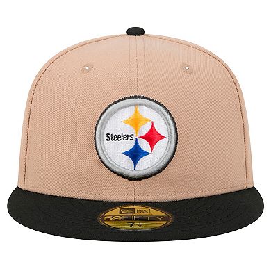 Men's New Era Tan Pittsburgh Steelers Logo Main 59FIFTY Fitted Hat