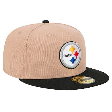 Men's New Era Tan Pittsburgh Steelers Logo Main 59FIFTY Fitted Hat