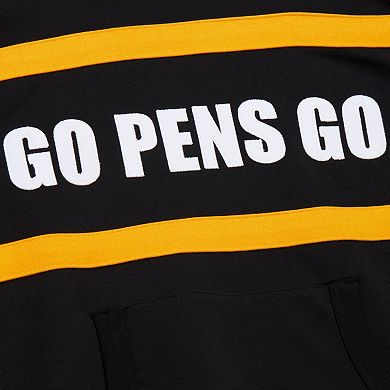 Men's Mitchell & Ness Black Pittsburgh Penguins Head Coach Slogan Pullover Hoodie